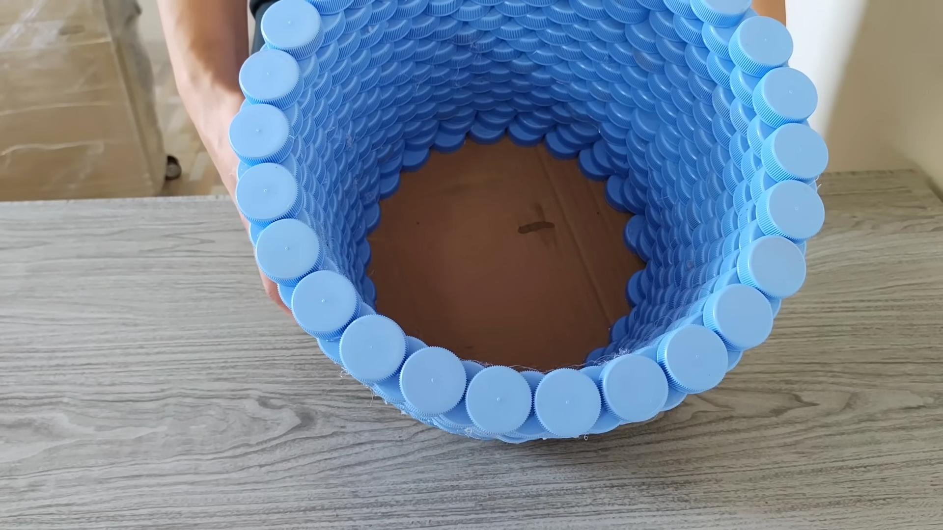 DIY Bottle Cap Laundry Basket